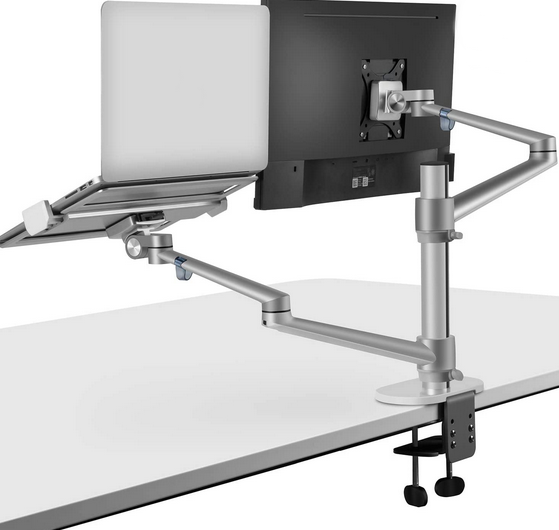 Image of ALX Technical Monitor arms are easily attached to your desk or other furniture which allows you to work across multiple screens