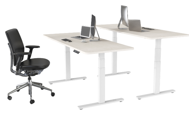 image of height adjustable office desks by ALX Technical